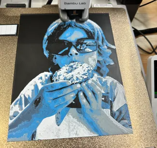 Kid Eating Donut - Hueforge