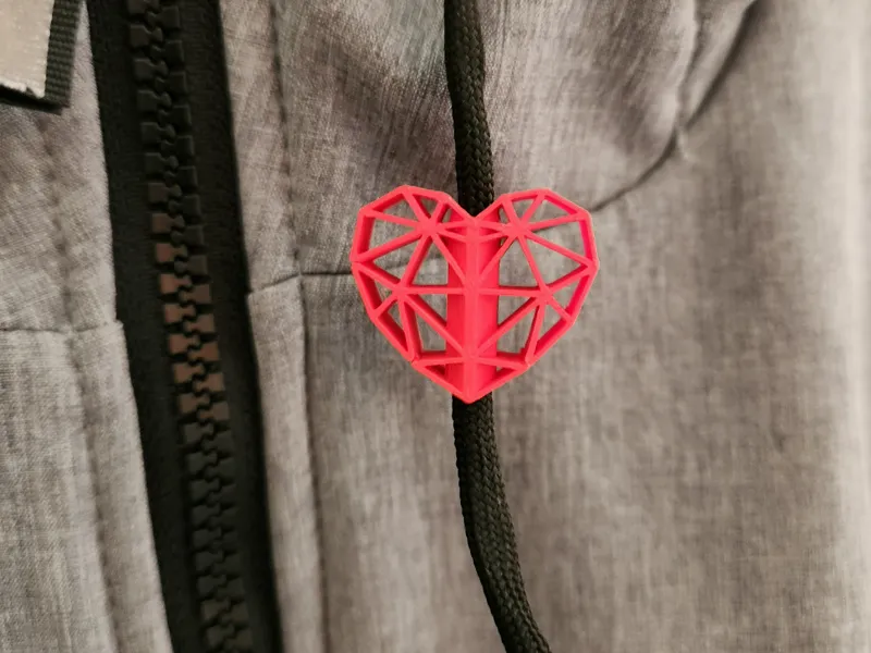 low poly heart Hoodie Drawstring Beads