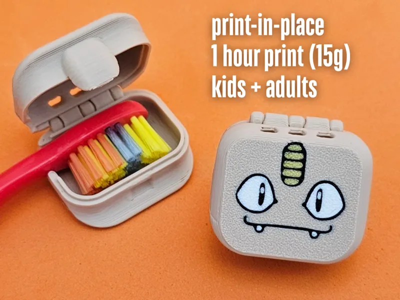 Pocket Monster Toothbrush Case – Meowth Edition