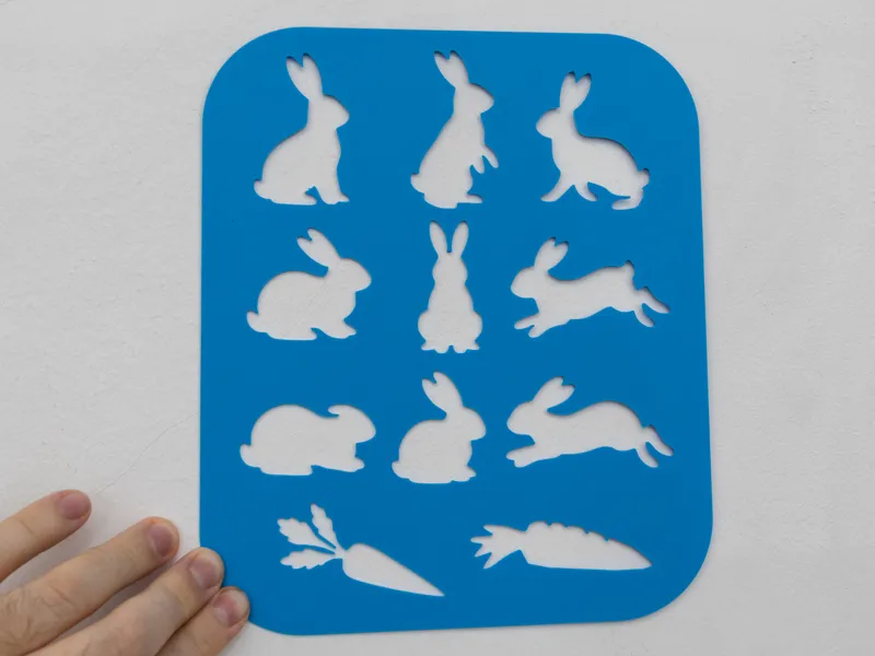 Rabbits and Carrots Stencil
