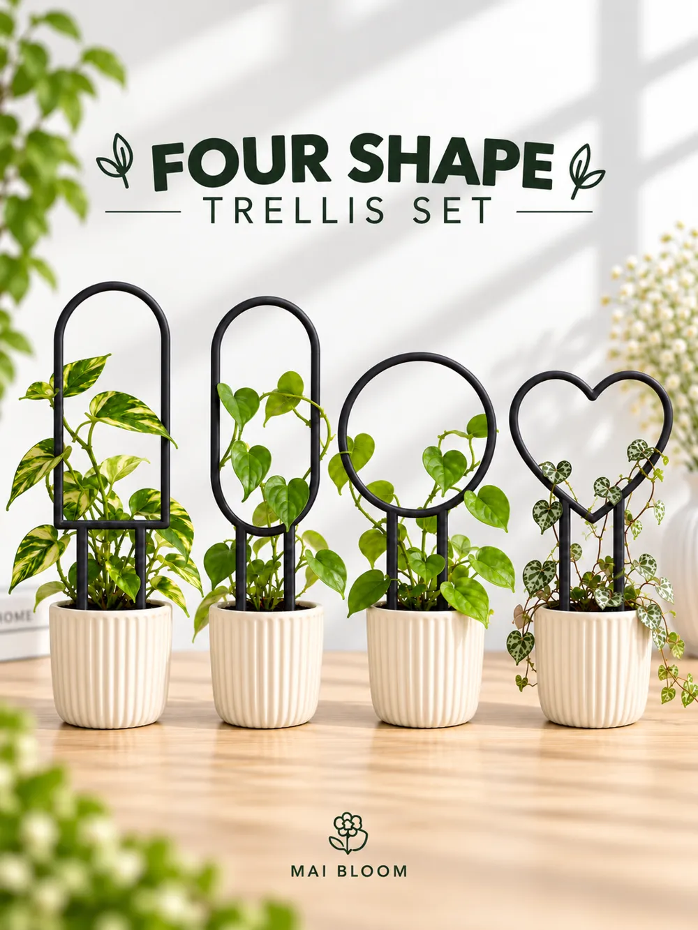 Four Shape Plant Trellis Set - Free 3D Print Model - MakerWorld