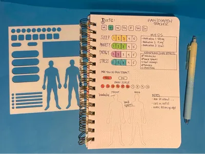 Pain + Symptom BuJo planner Tracker Stencil