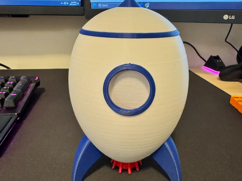 Rocket Piggy Bank (Press Fit Lid)