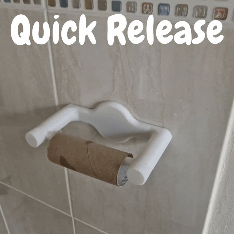 Toilet paper holder, roll holder, quick release