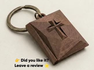 Low Poly Bible Icon Keychain - Fast print #001