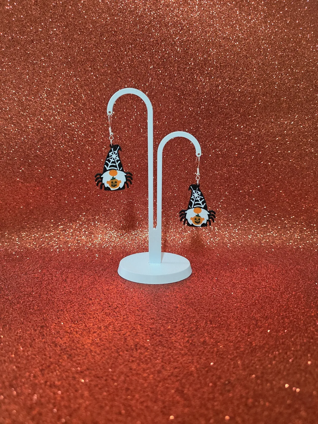 Spider Gnome earrings view 3