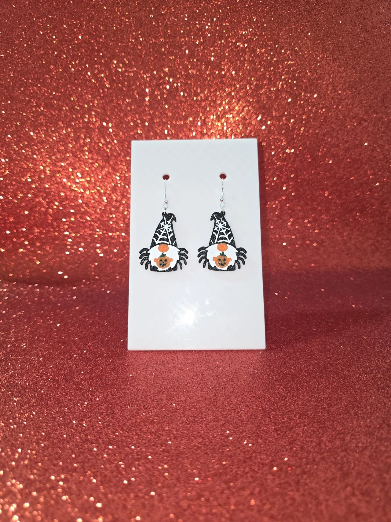 Spider Gnome earrings view 2