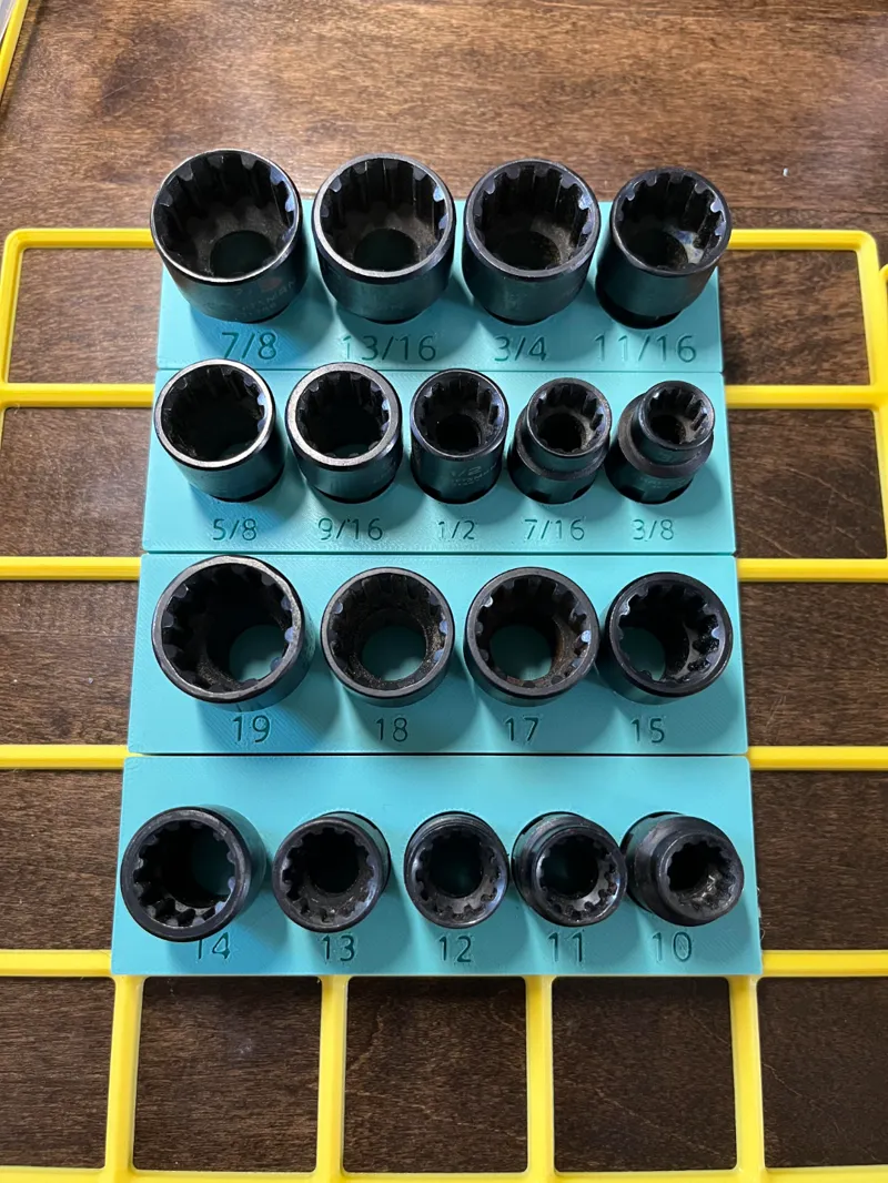 Gridfinity - Craftsman Socket Holder (31415 L-BA)