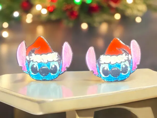 Stitch Santa hat Earrings