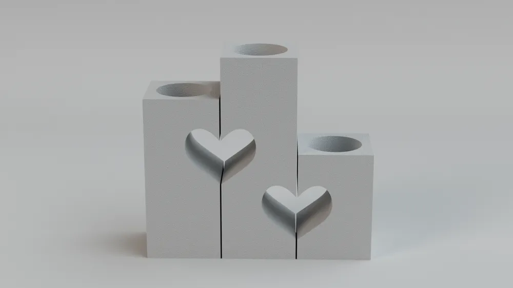 Love combination candlestick - Free 3D Print Model - MakerWorld