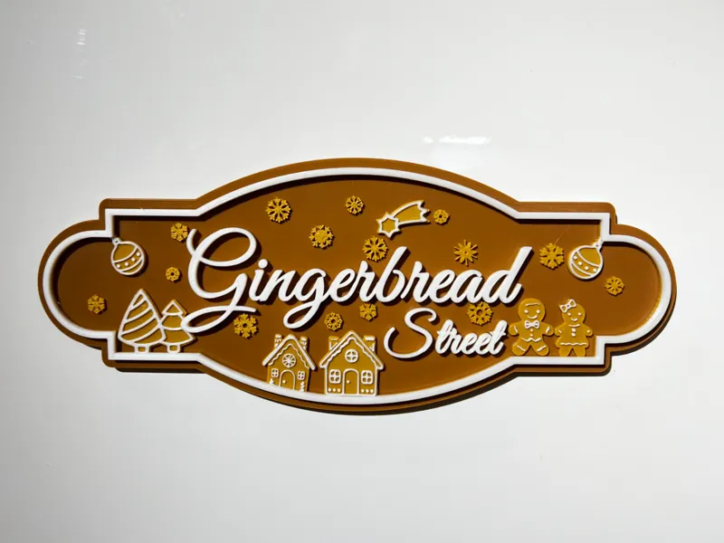 Gingerbread Street – Multi-Color Holiday Road Sign