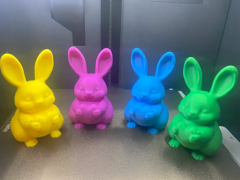 cute chubby easter bunny with heart