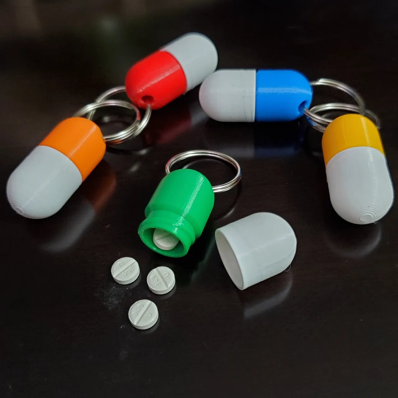 Pill Keychain - Pill shaped Pill Case view 2