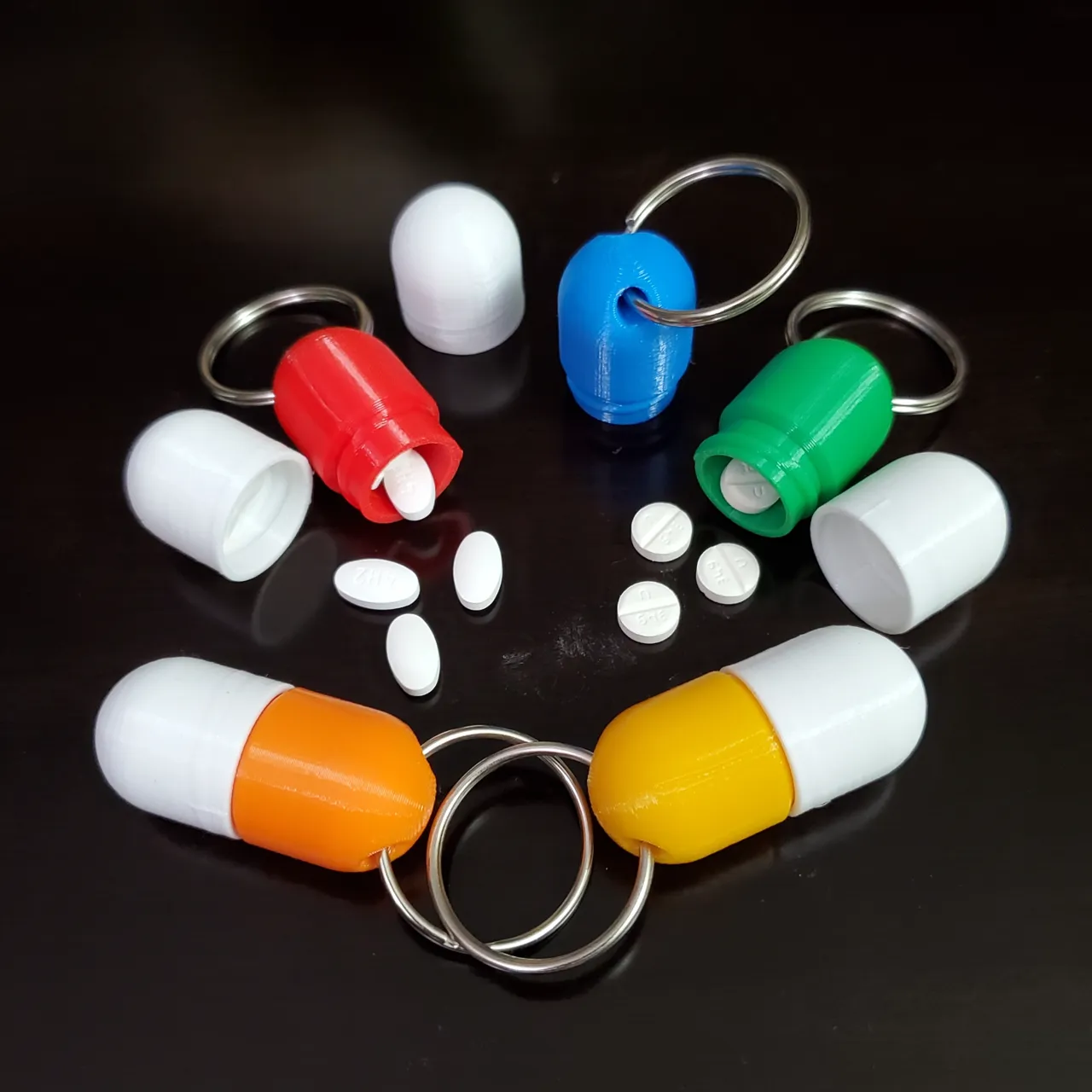 Pill Keychain - Pill shaped Pill Case view 3