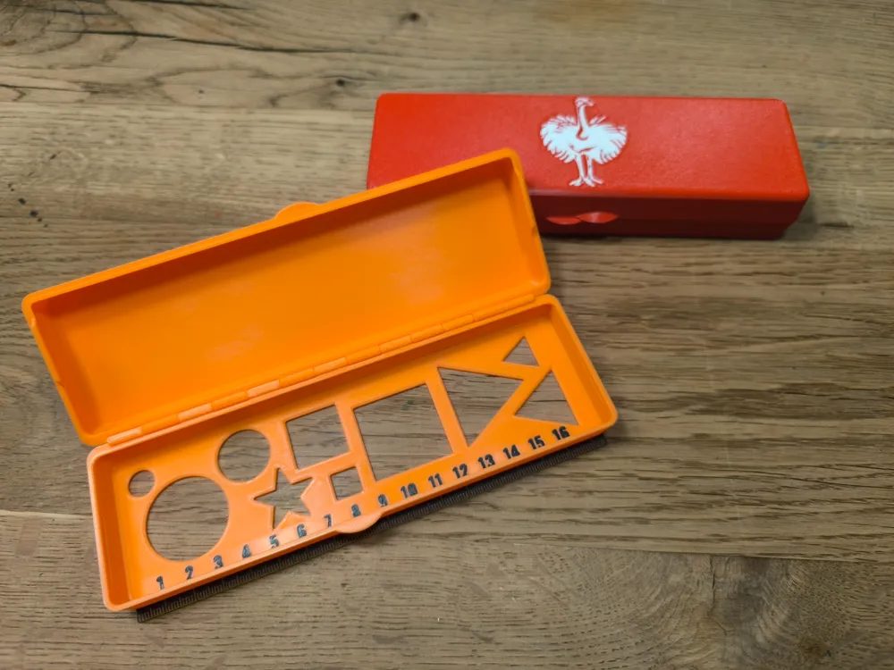 Custom Pencil Case with Stencil &amp; Ruler by BamBam Design MakerWorld: Download Free 3D Models