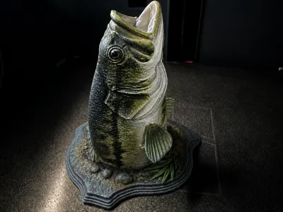 Black Bass Trophy Wall Decoration 