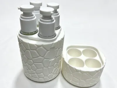 Four-in-one travel dispenser bottle