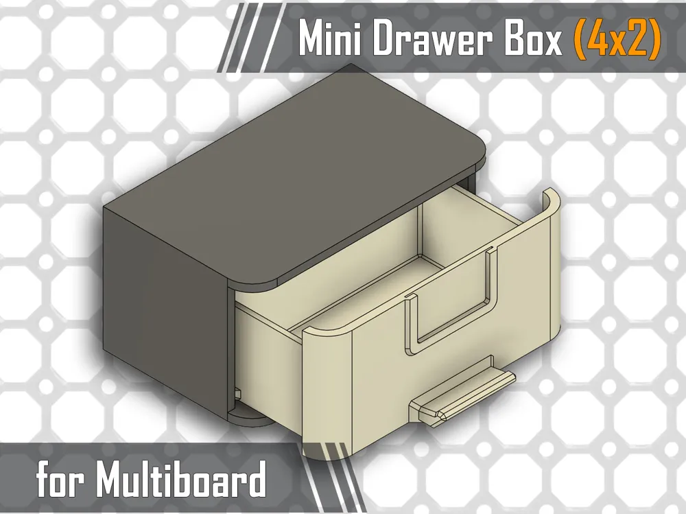 Mini Drawer with Paper Label 4x2 Multihole size - Free 3D Print Model ...