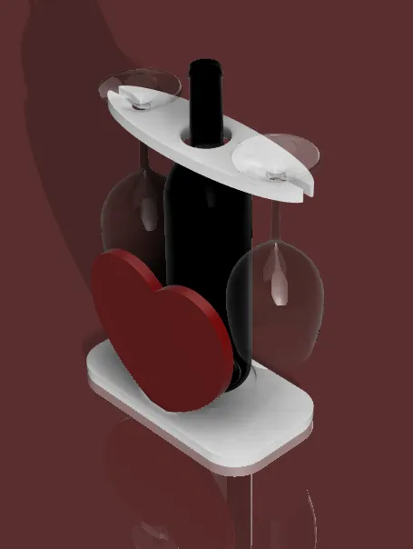 Wine bottle stand with glass holder