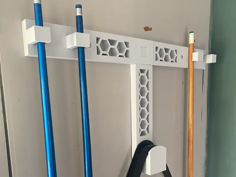 Wall-Mounted Billiard Cue Rack (Hex Design)