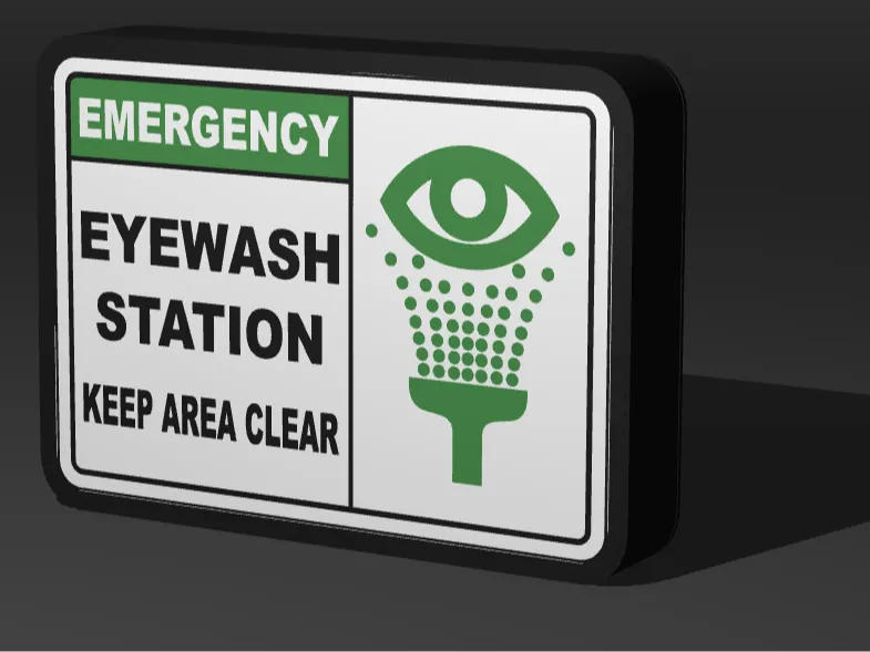 eye wash station box light for lab