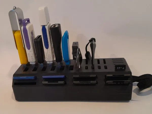 Organiseur magnétique pour clés USB et cartes