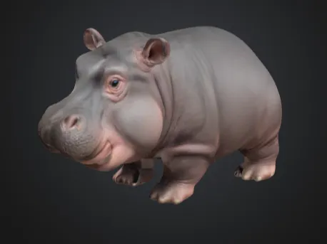 Figurine hippopotame fin de bobine