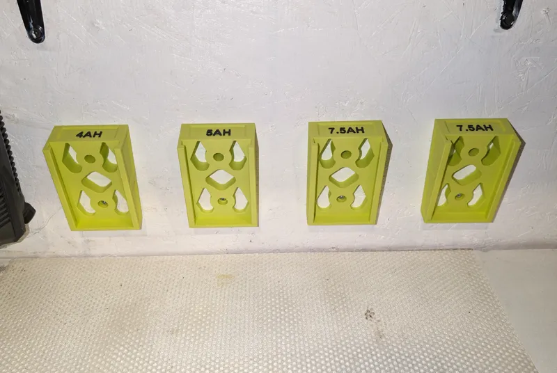 Angled Ryobi 40V battery holder with text