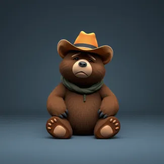 cute bear with cowboy hat