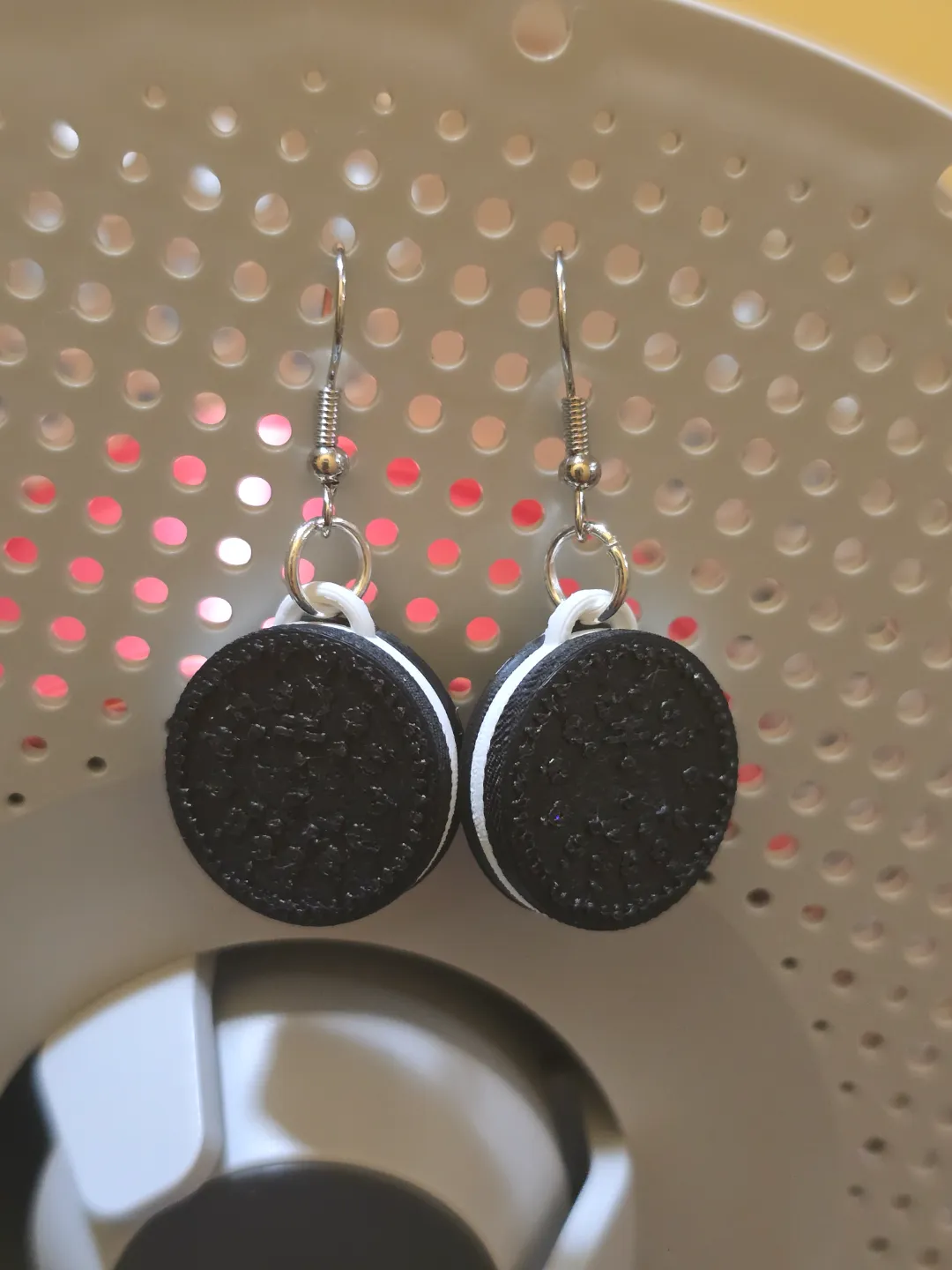 3D Oreo earrings view 2
