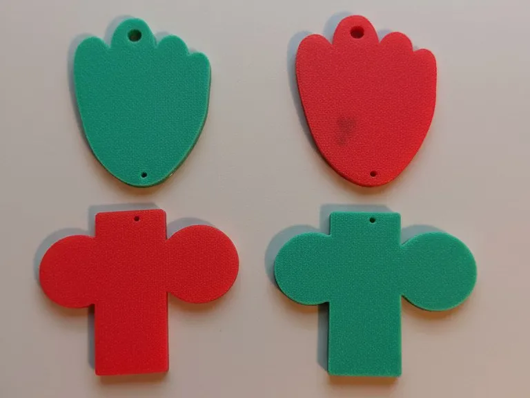 Minimal Flat Shape Keychain