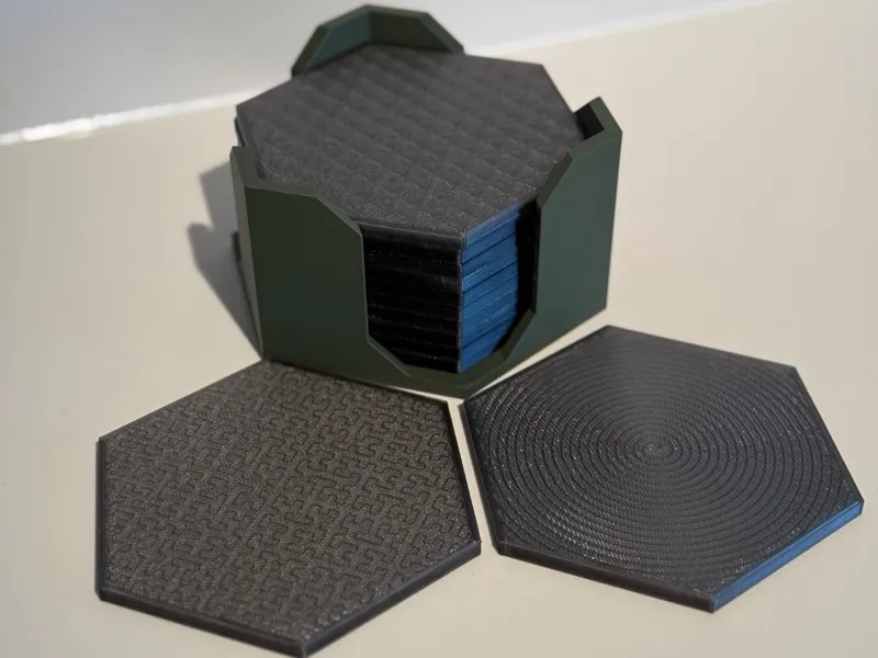 Translucent Hexagon Geometric Infill Coasters 