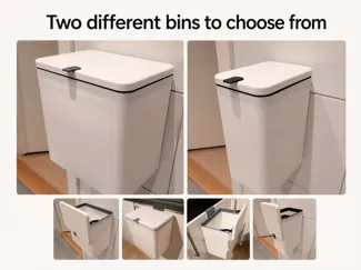 Wall-Mounted Flip-Lid Trash Bin (Cabinet & Wall)