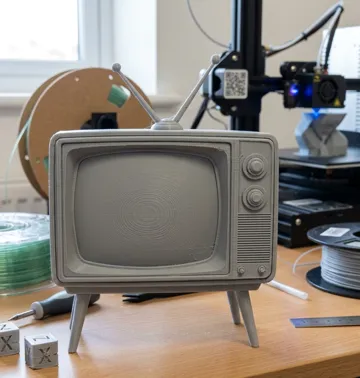 Modelo para impresión 3D: retro television — vista de referencia 3