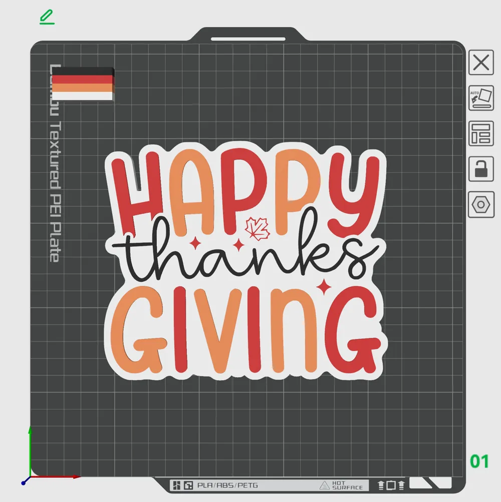 Happy Thanksgiving Sign - Free 3D Print Model - MakerWorld