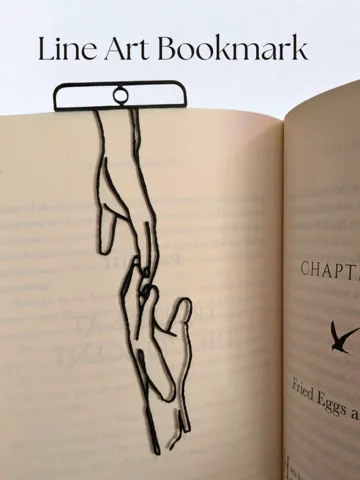Accesorio de lectura: Line Art Bookmark - Hands — vista de referencia 2