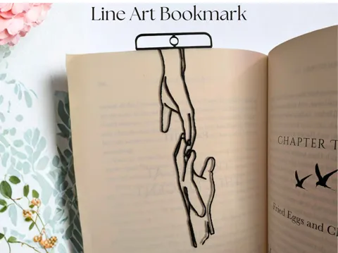 Accesorio de lectura: Line Art Bookmark - Hands — referencia de MakerWorld
