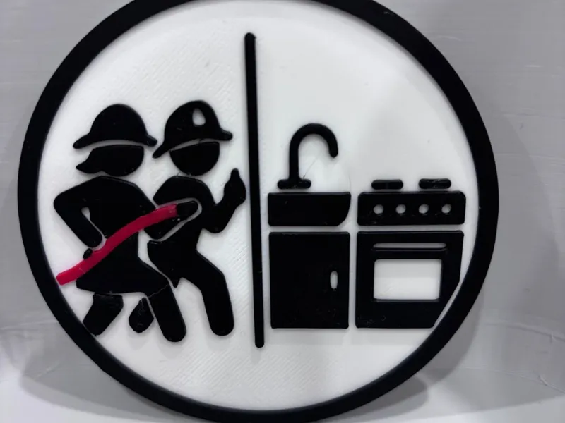 Feuerwehr Piktogramm Türschild Küche
