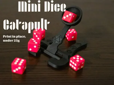Print in Place Mini Dice Catapult