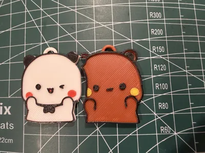 cute couple bear keychain 