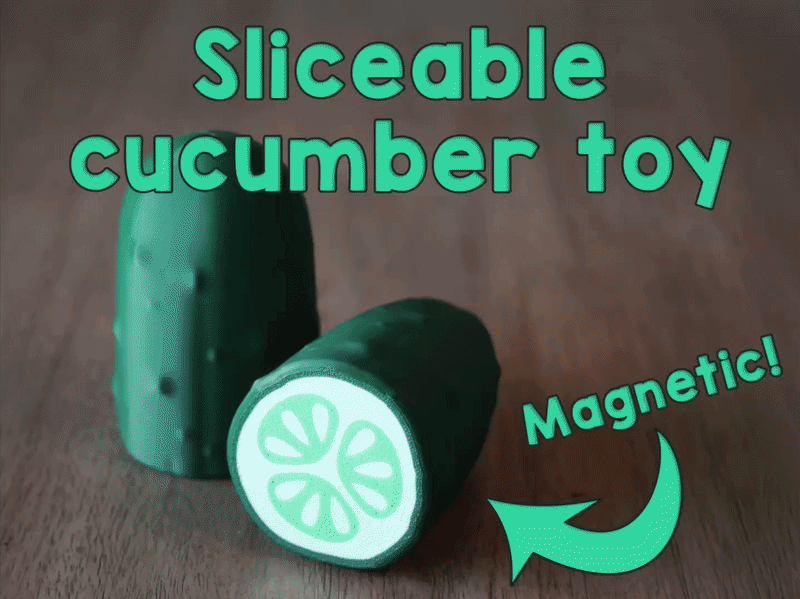 Sliceable magnetic cucumber