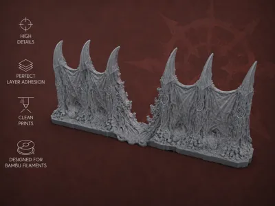 Chaos Barricade – Corrupted Wall |Tabletop Terrain