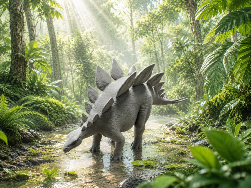 Realistic Stegosaurus Detailreicher Dinosaurier
