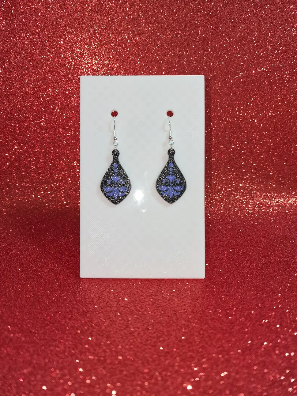 Flower drop earrings view 2