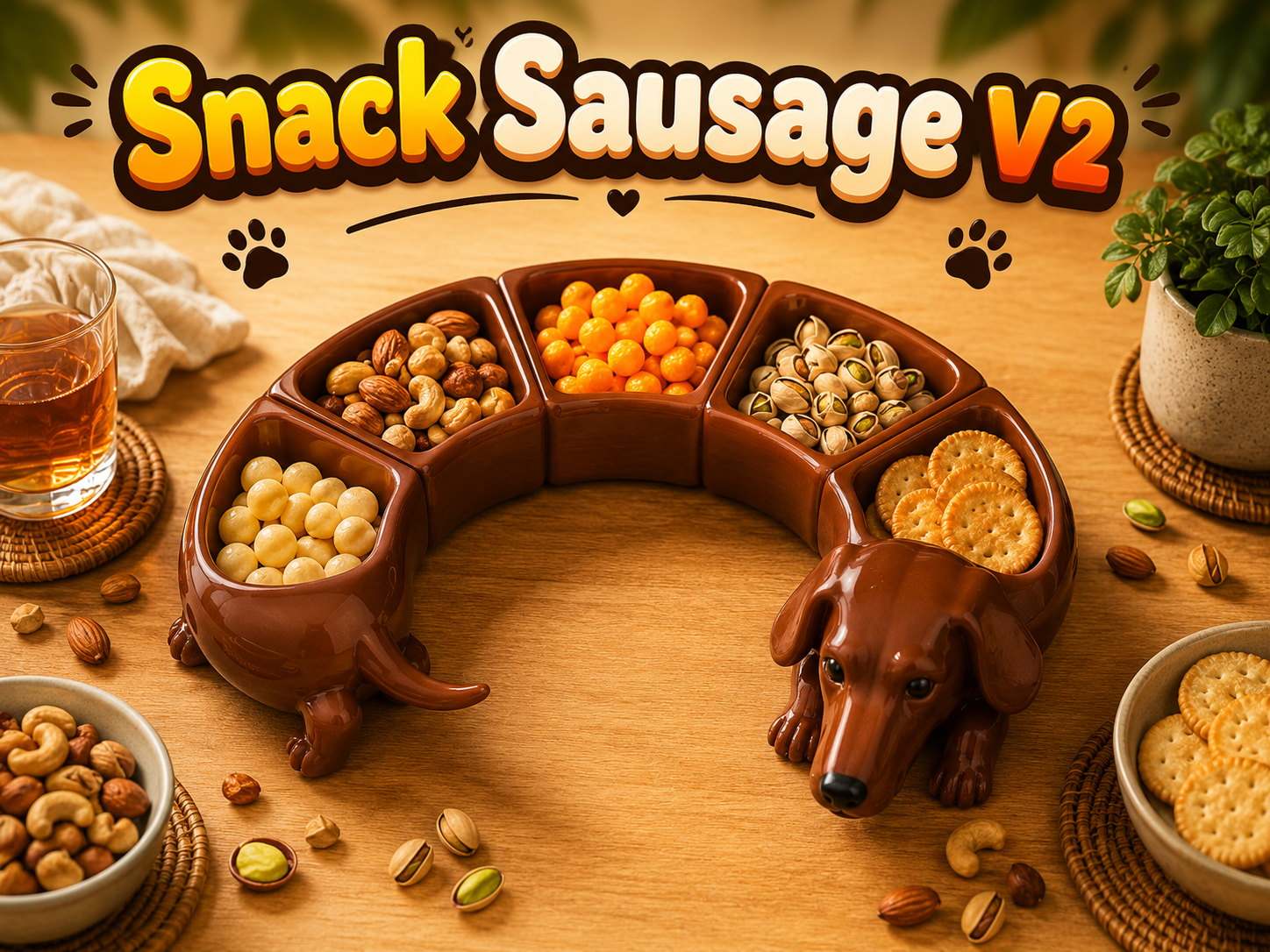 SnackSausage V2 | Modular Snack Tray