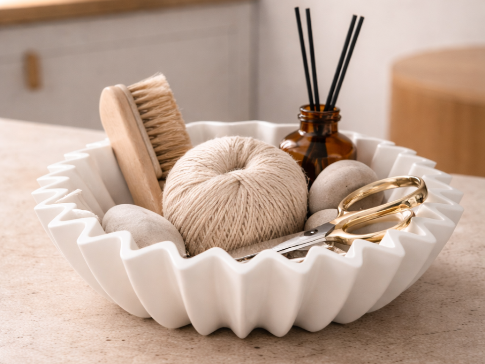 Wave Minimal Modern Fluted Ripple Bowl Catchall