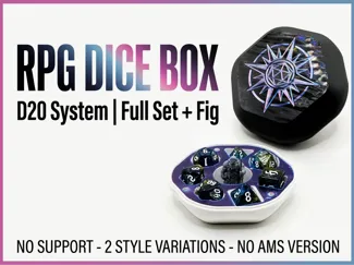 Dice Box for RPG D20 Dice Set + Figurine