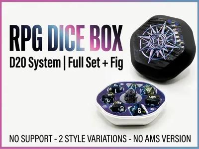 Dice Box for RPG D20 Dice Set + Figurine