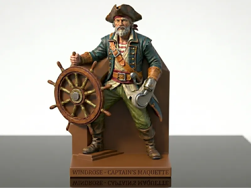 Windrose Captain Maquette Easy Print Paint Relief