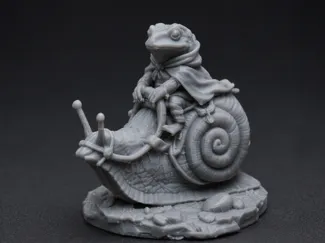 Frog on Snail Mount – Fantasy Miniature